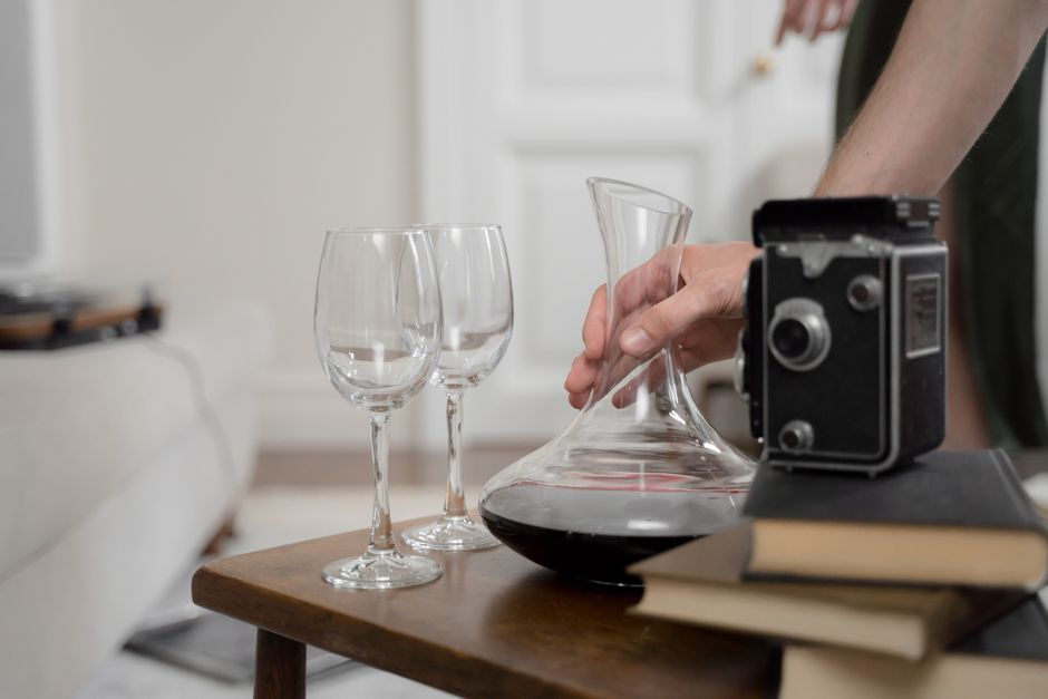 Wein Dekanter Karaffe Weinglas