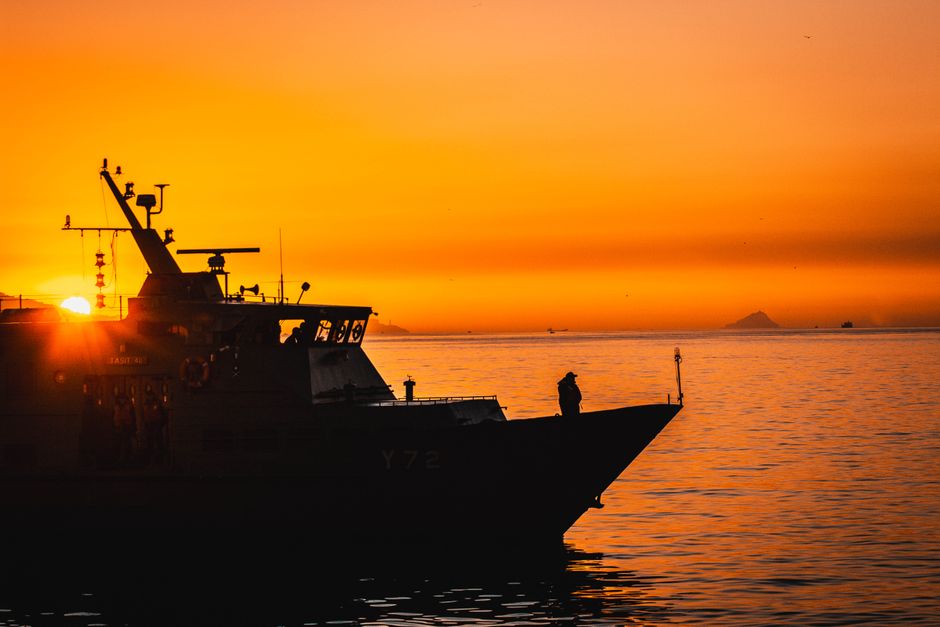 Kapitän Schiff Sonnenuntergang