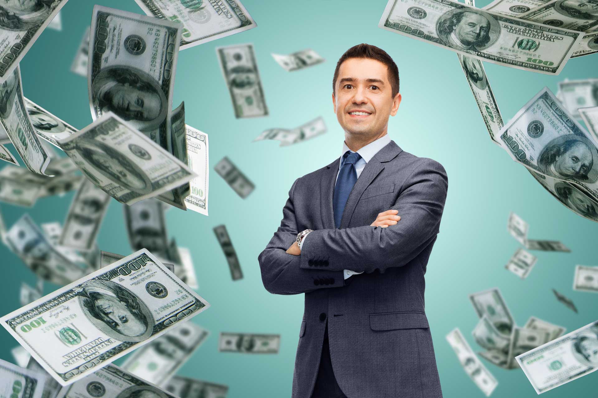 Mann mit Geld - 100 Euro investieren